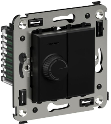 Светорегулятор поворотно-нажимной без рамки DKC Avanti 1-м. 60–800Вт черный матовый фото Светорегулятор поворотно-нажимной без рамки DKC Avanti 1-м. 60–800Вт черный матовый картинка